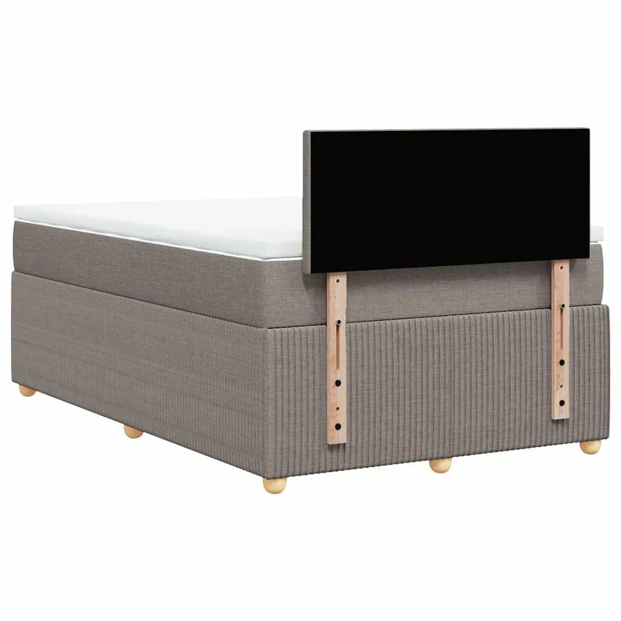 Sommier à lattes de lit avec matelas taupe 120x190 cm tissu - 8
