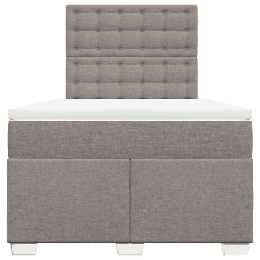 Sommier à lattes de lit avec matelas taupe 120x190 cm tissu - 6