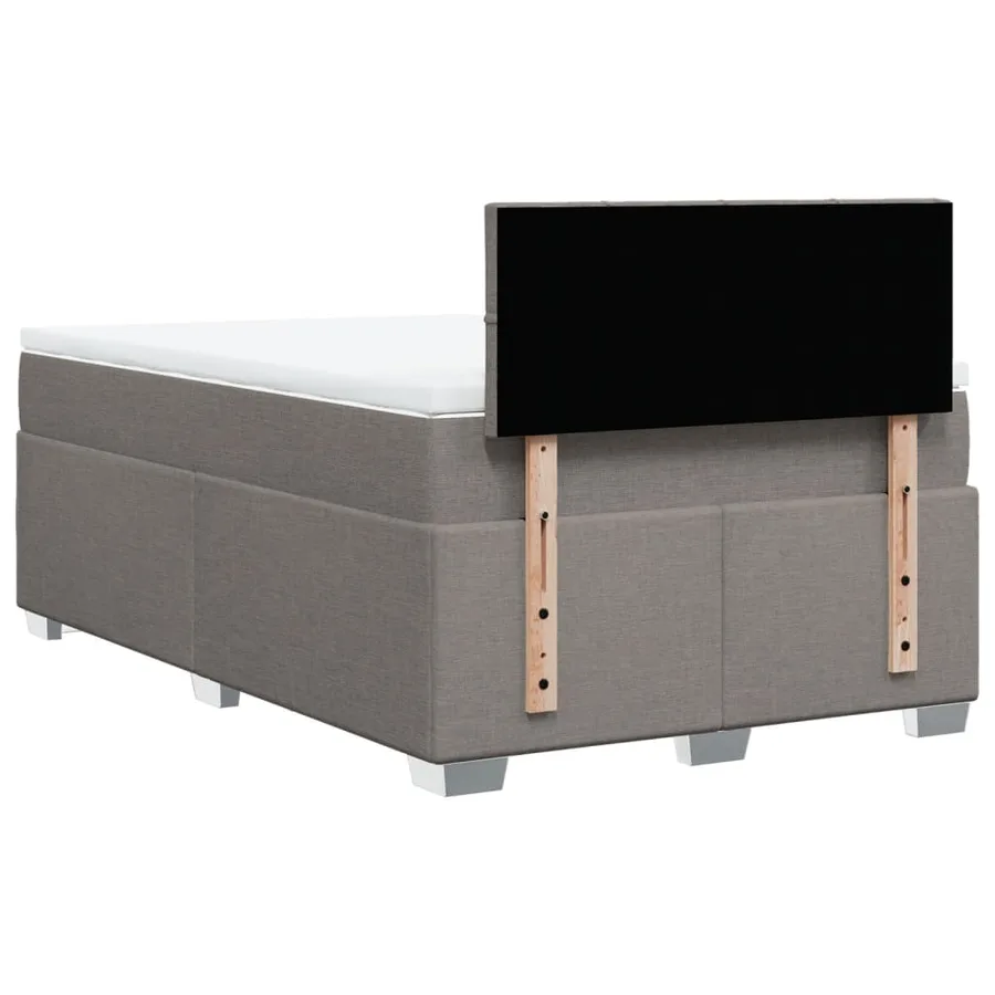 Sommier à lattes de lit avec matelas taupe 120x190 cm tissu - 12