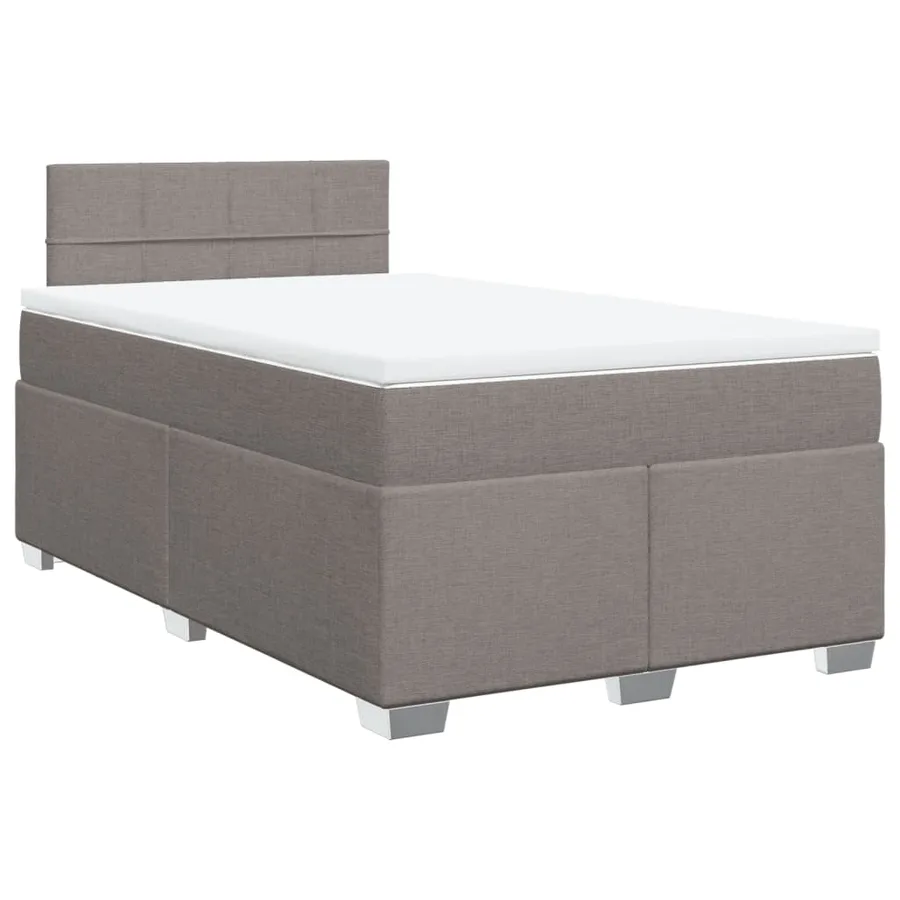 Sommier à lattes de lit avec matelas taupe 120x190 cm tissu - 3