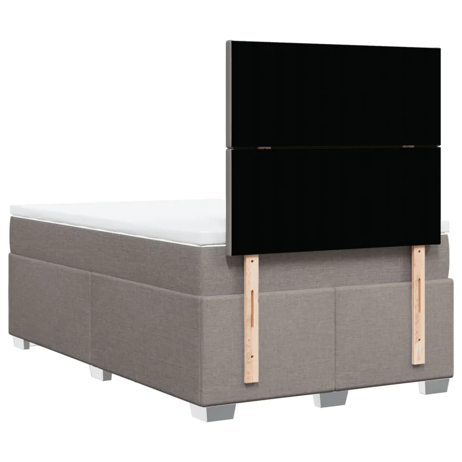 Sommier à lattes de lit avec matelas taupe 120x190 cm tissu - 12
