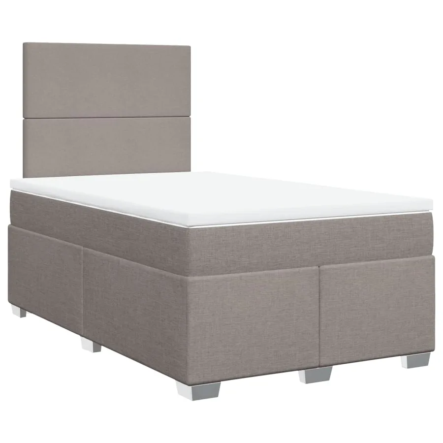 Sommier à lattes de lit avec matelas taupe 120x190 cm tissu - 3