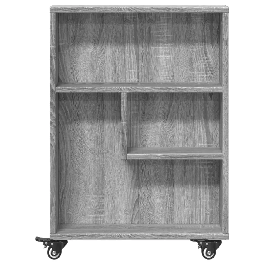 Chariot de rangement étroit sonoma gris bois d'ingénierie - 4