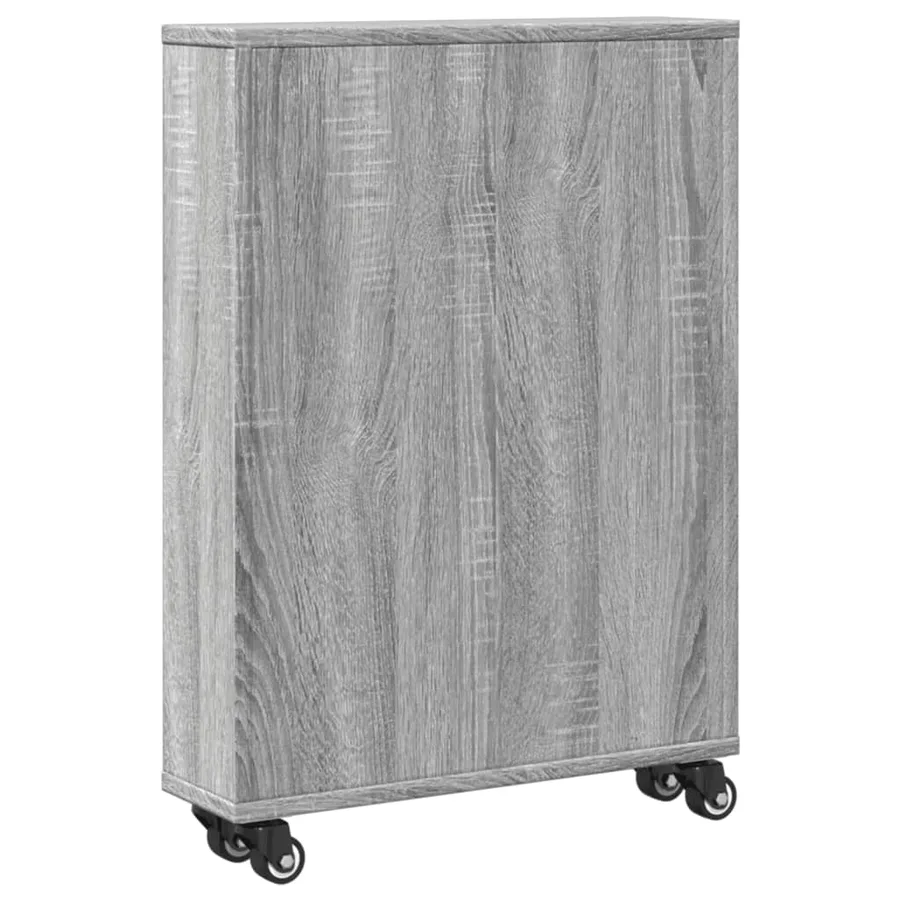 Chariot de rangement étroit sonoma gris bois d'ingénierie - 6