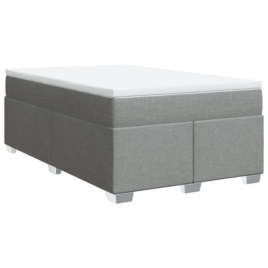 Sommier à lattes de lit et matelas gris clair 120x190 cm tissu - 2