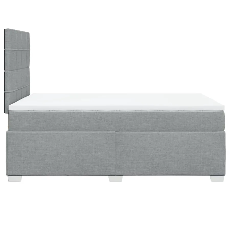Sommier à lattes de lit et matelas gris clair 120x190 cm tissu - 9