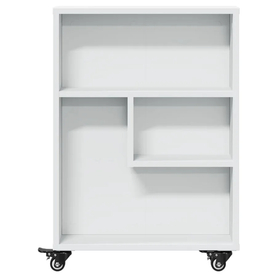 Chariot de rangement étroit blanc 48x13x68 cm bois d'ingénierie - 4