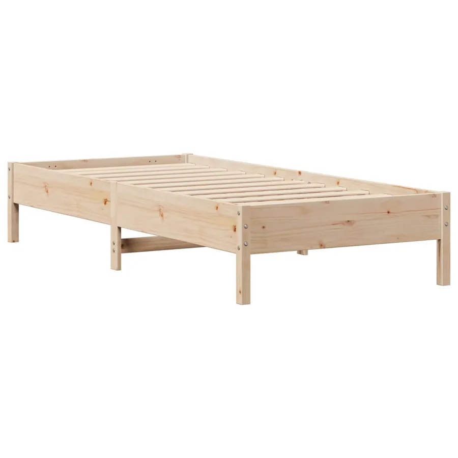 Lit bibliothèque sans matelas 75x190 cm bois de pin massif - 8