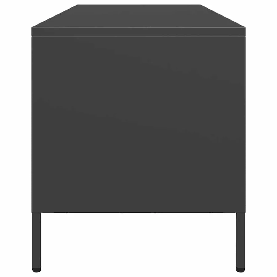 Meuble TV noir 135x39x43,5 cm acier laminé à froid - 6