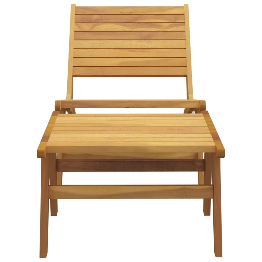 Chaise de jardin avec repose-pieds Bois de teck solide - 3