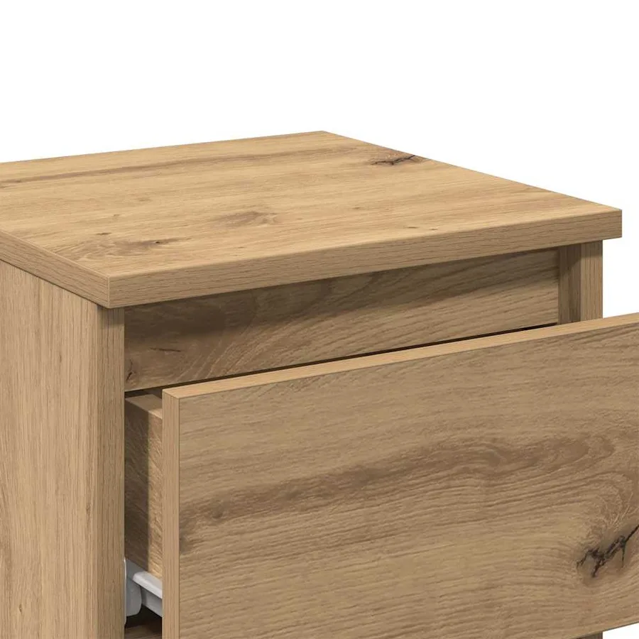 Table de chevet chêne artisanal 30x30x40 cm bois d'ingénierie - 10