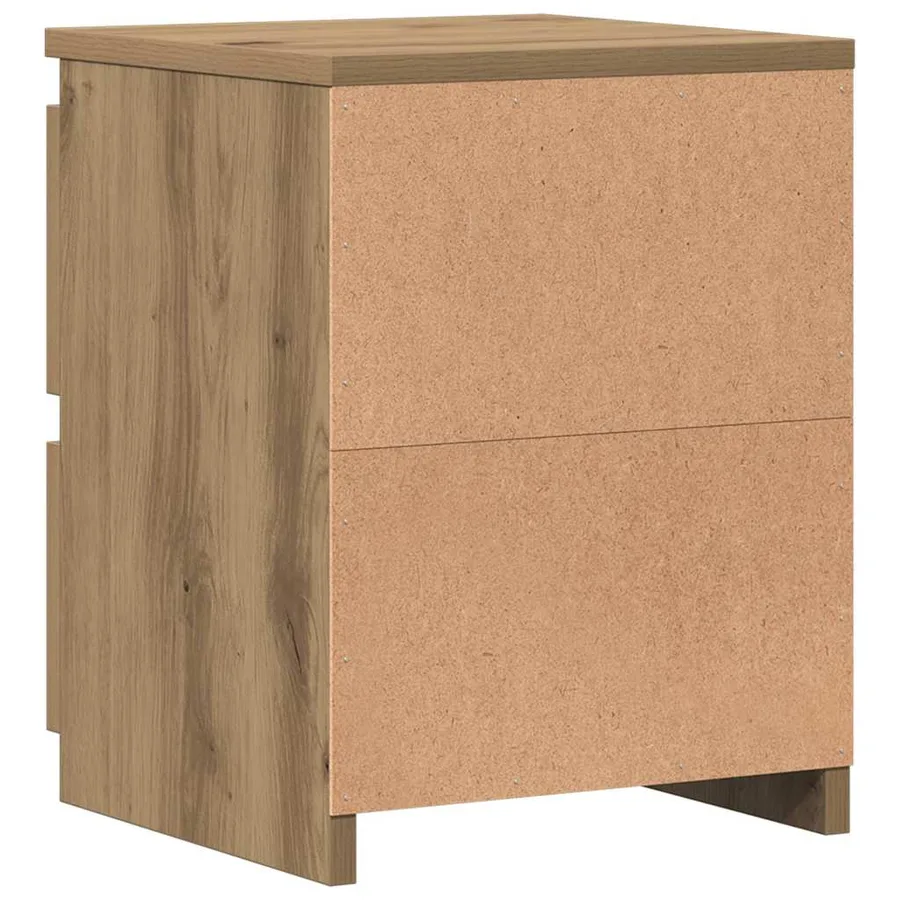 Table de chevet chêne artisanal 30x30x40 cm bois d'ingénierie - 12