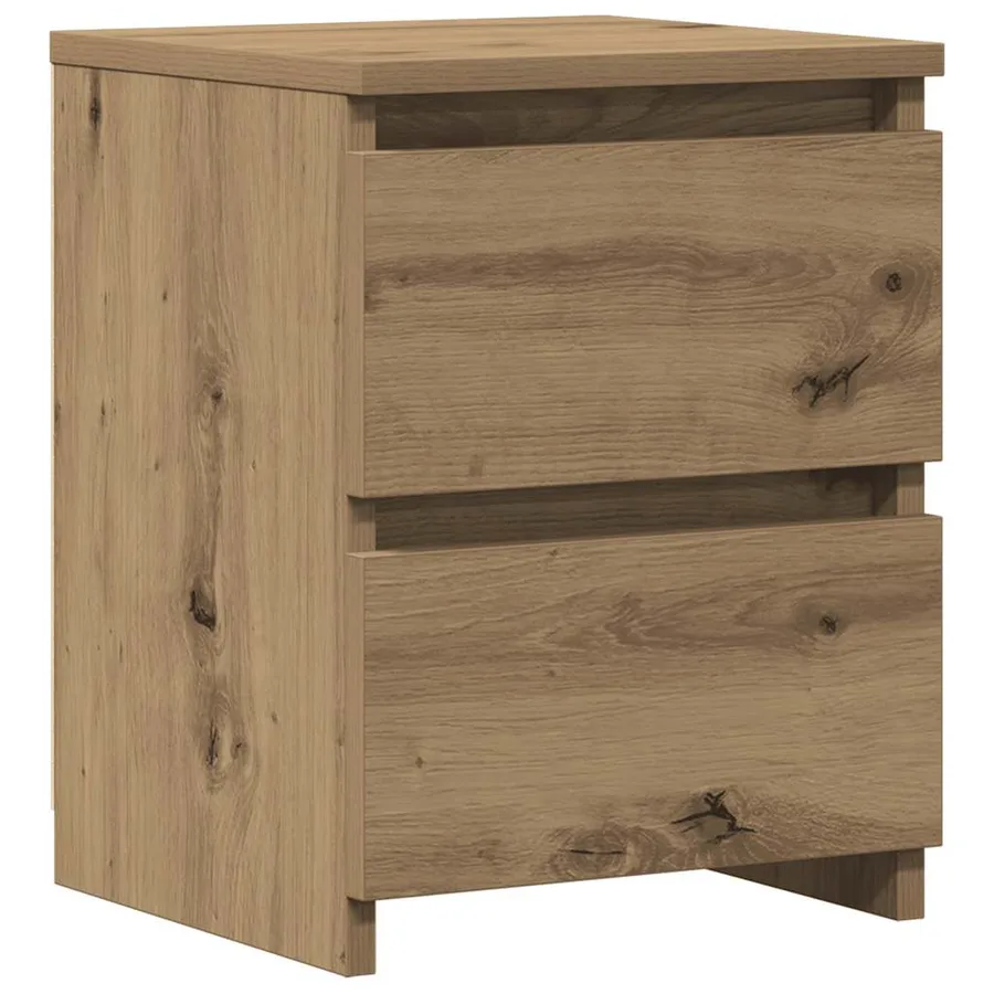 Table de chevet chêne artisanal 30x30x40 cm bois d'ingénierie - 2