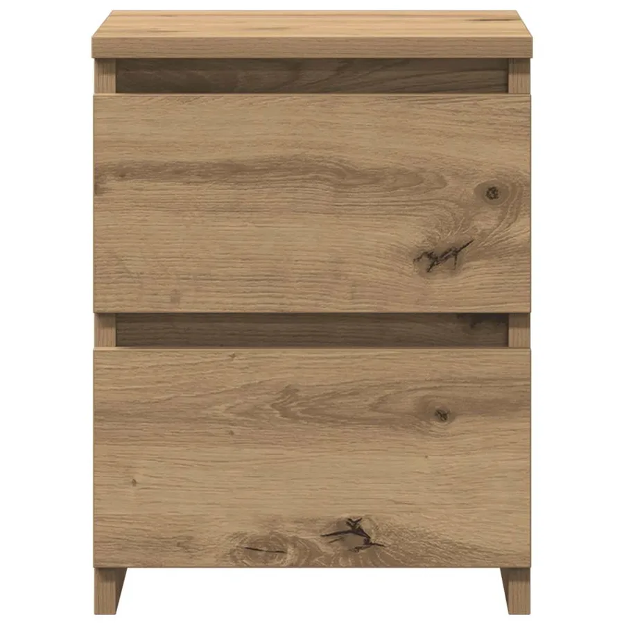 Table de chevet chêne artisanal 30x30x40 cm bois d'ingénierie - 7