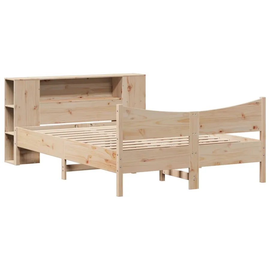 Cadre de lit sans matelas 135x190 cm bois de pin massif - 3