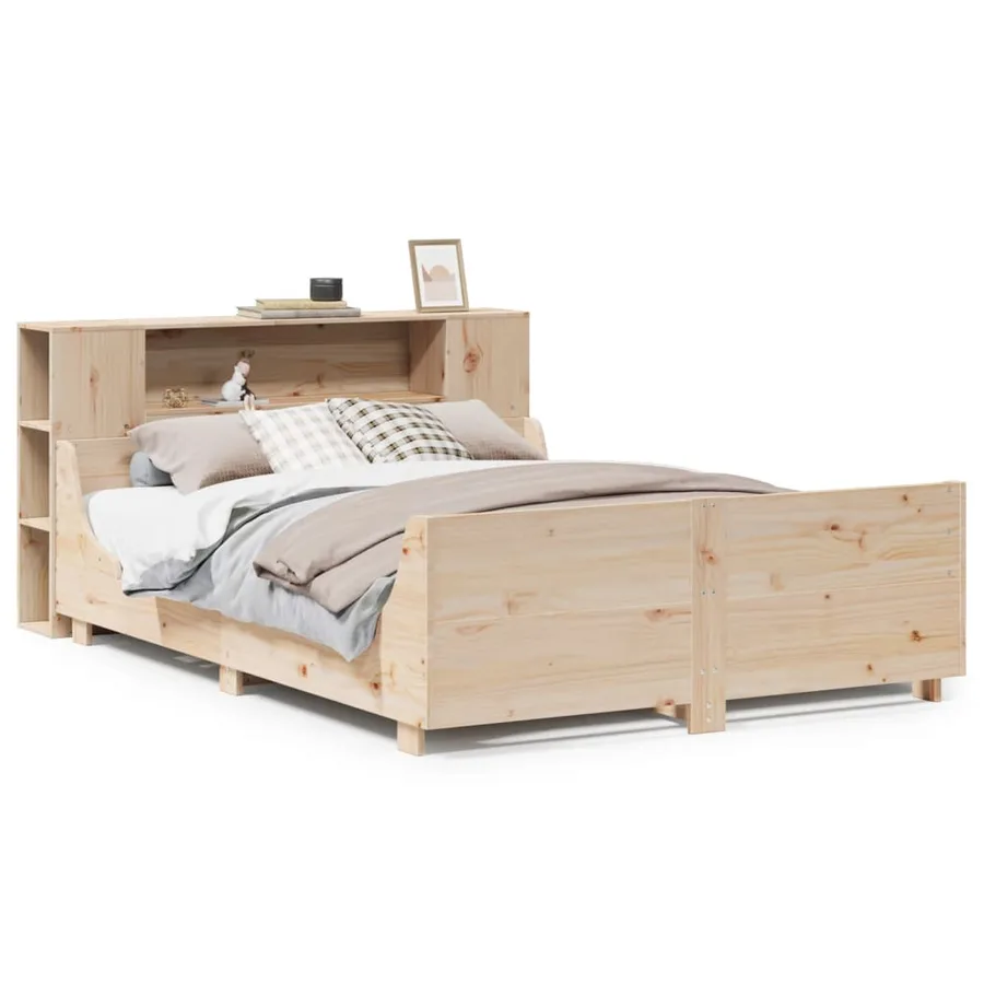 Cadre de lit sans matelas 135x190 cm bois de pin massif - 2