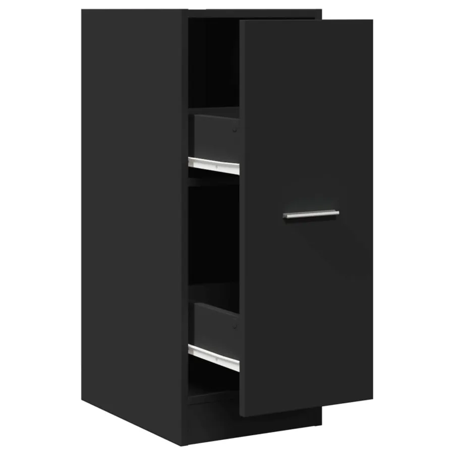 Armoire d'apothicaire noir 30x41x77,5 cm bois d'ingénierie - 2