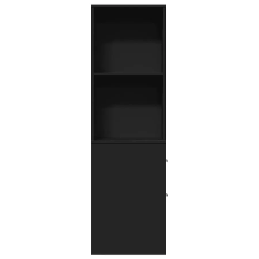 Armoire de salle de bain étroite avec roulettes noir - 4