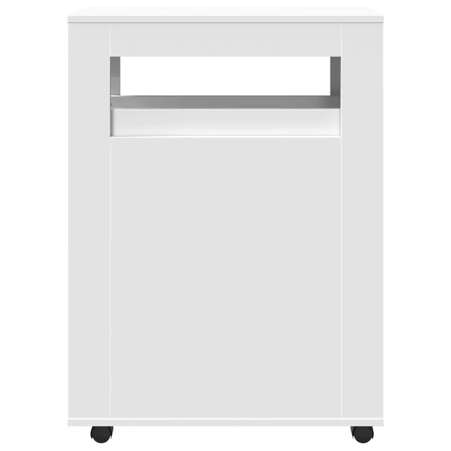 Meuble étroit de salle de bain à roulettes blanc - 4