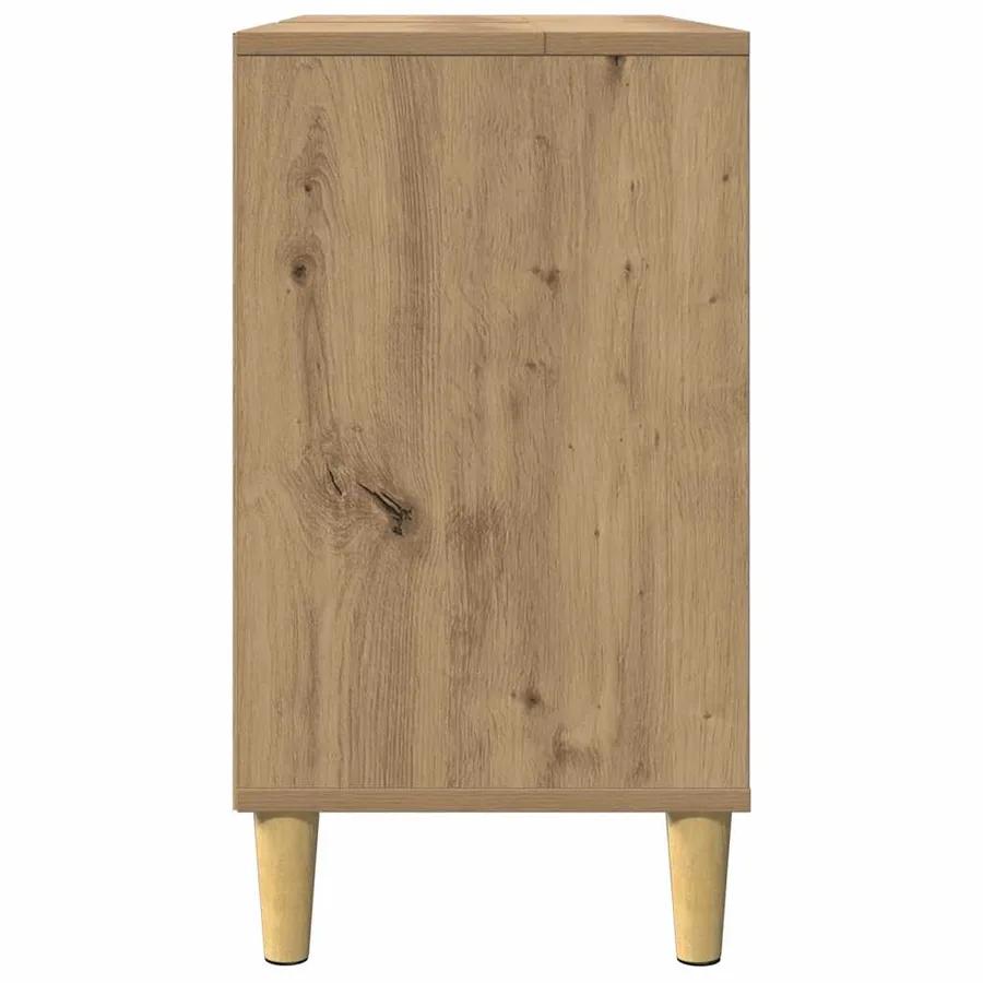 Armoire de salle de bain chêne artisanal bois d'ingénierie - 7