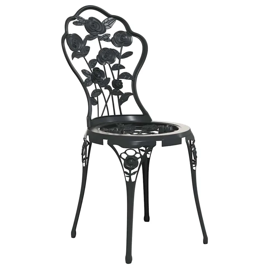 Chaises de bistro lot de 2 Aluminium coulé Noir - 3
