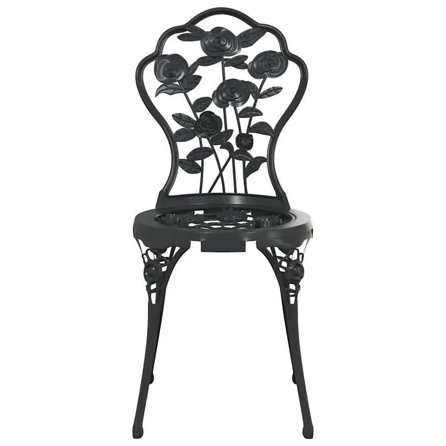 Chaises de bistro lot de 2 Aluminium coulé Noir - 4