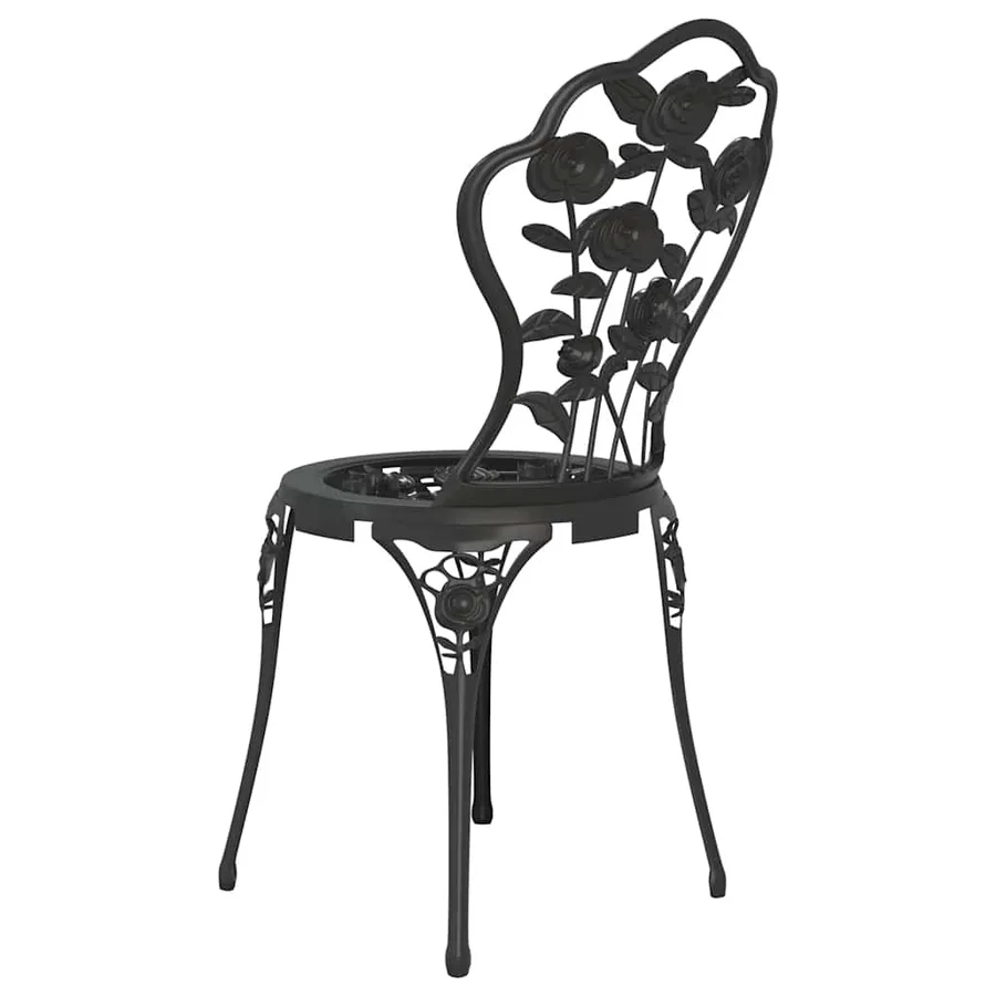 Chaises de bistro lot de 2 Aluminium coulé Noir - 5