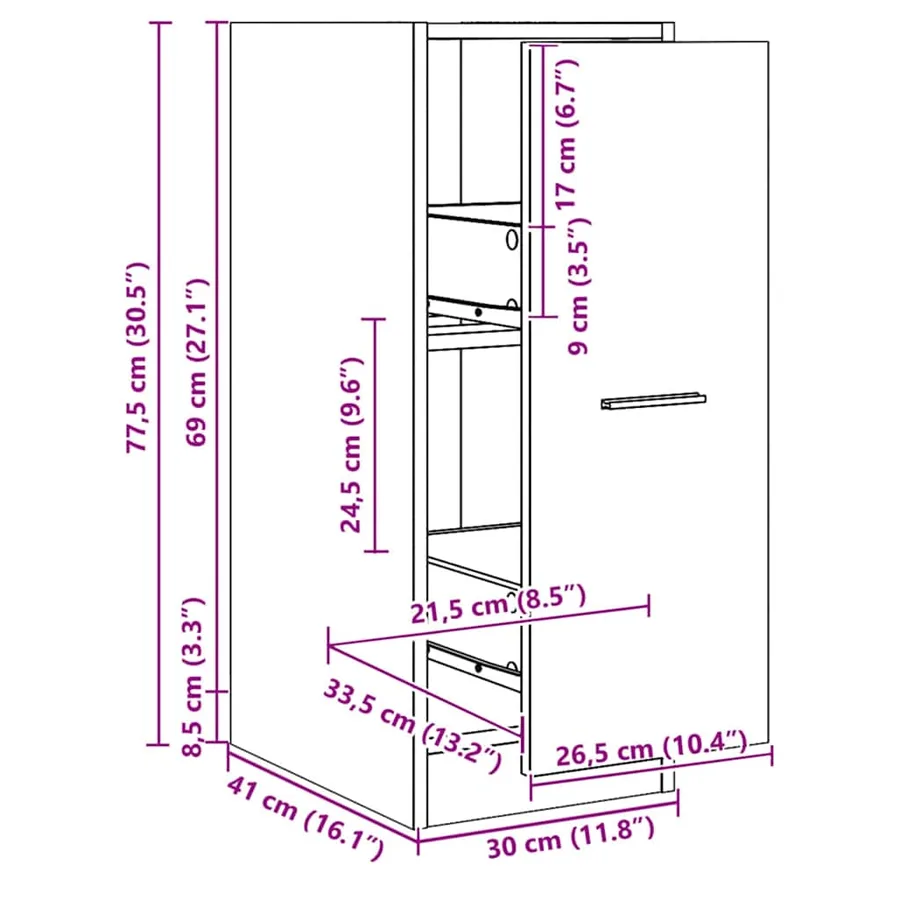 Armoire d'apothicaire chêne artisanal bois d'ingénierie - 10