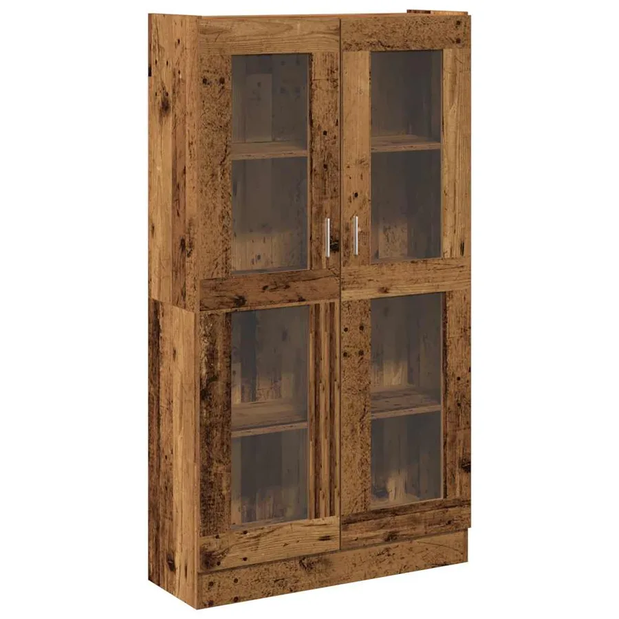 Buffet haut vieux bois 82,5x30,5x150 cm bois d'ingénierie - 2