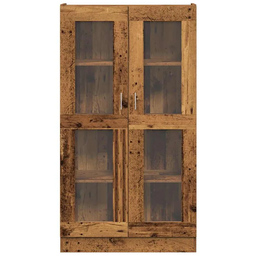 Buffet haut vieux bois 82,5x30,5x150 cm bois d'ingénierie - 4