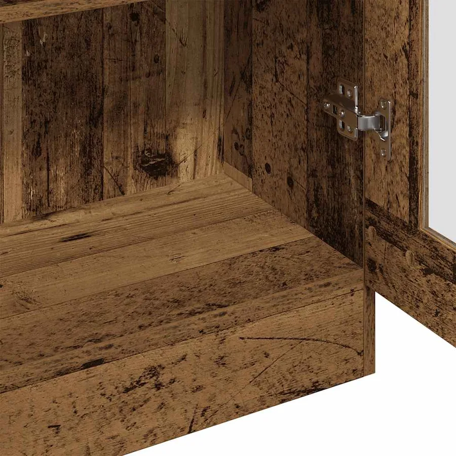 Buffet haut vieux bois 82,5x30,5x150 cm bois d'ingénierie - 7