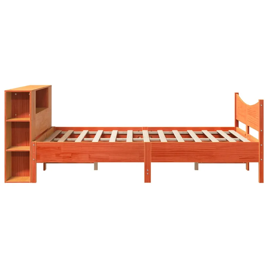 Cadre de lit sans matelas cire marron 140x200cm bois pin massif - 7
