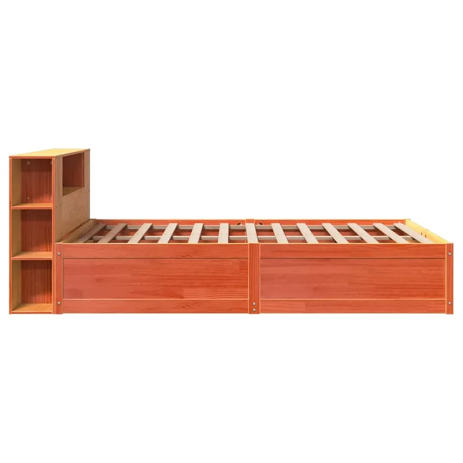 Cadre de lit sans matelas cire marron 140x200cm bois pin massif - 6