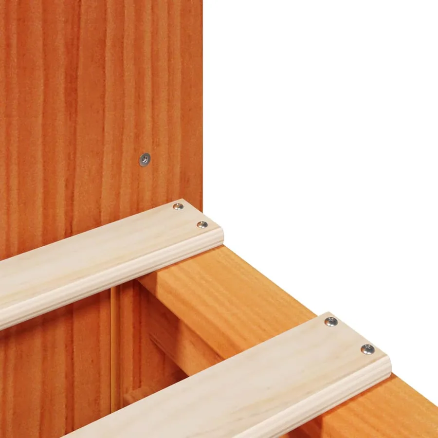 Lit bibliothèque sans matelas cire marron 140x190cm bois massif - 9