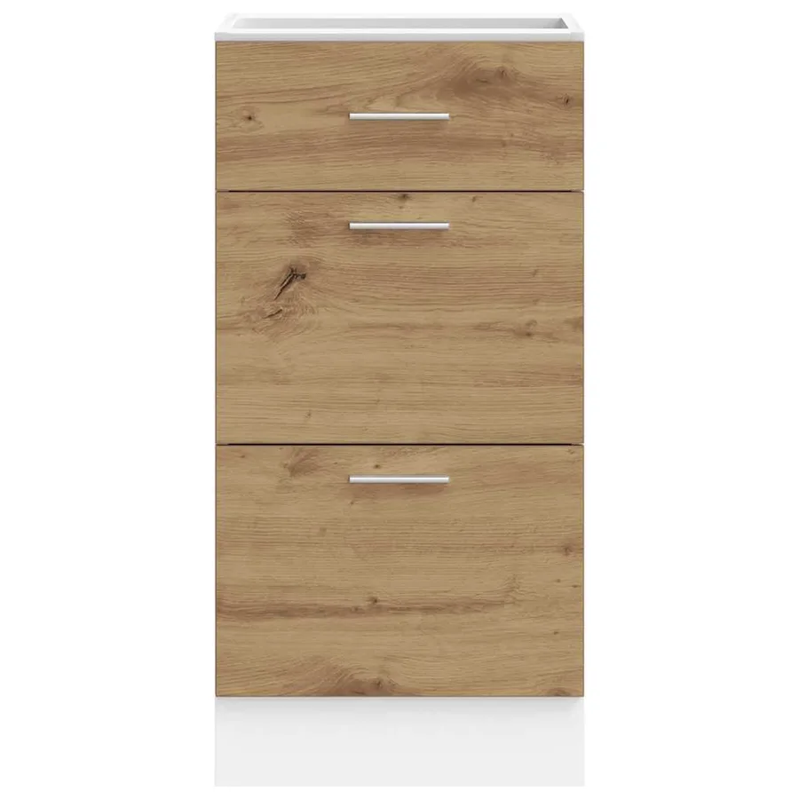 Meuble bas "Lyon" Chêne artisanal 40 x 46 x 81,5 cm Bois d'ingénierie - 4