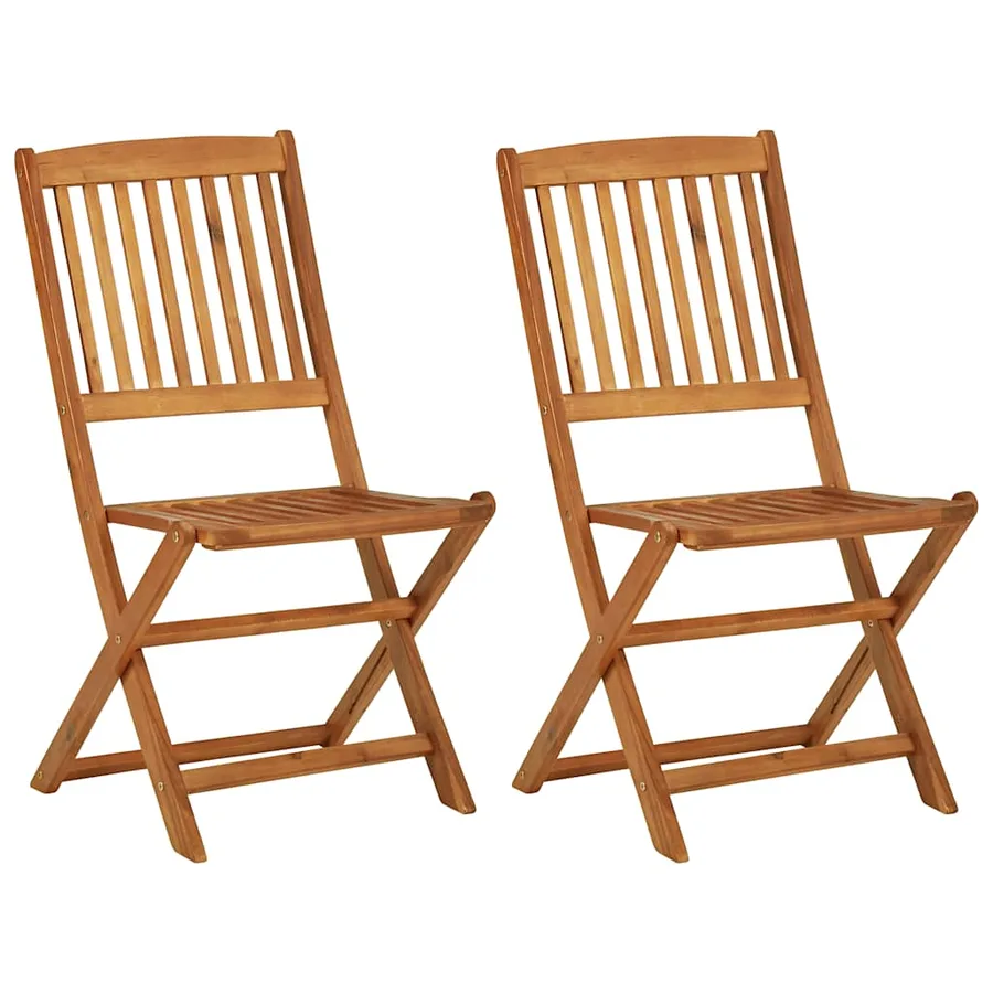 Ensemble à manger de jardin pliable 3 pcs Bois d'acacia solide - 8