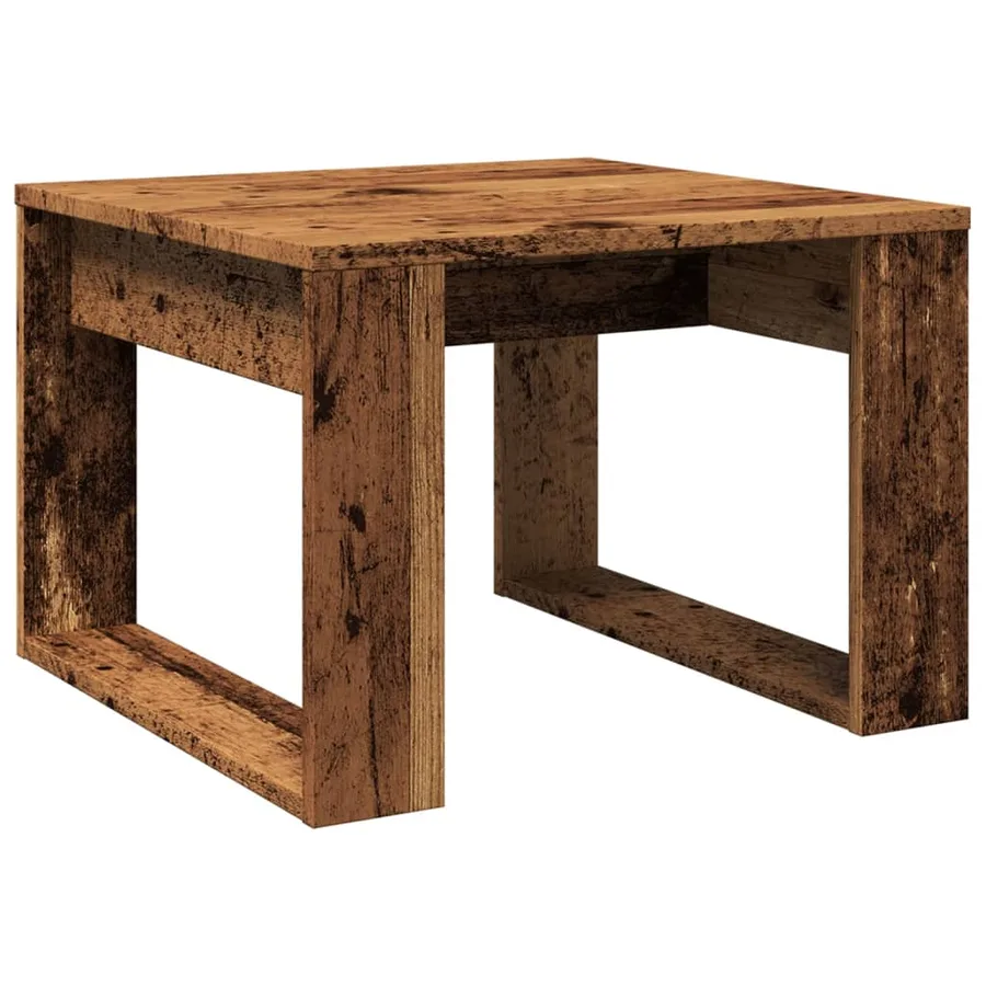 Table d'appoint vieux bois 50x50x35 cm bois d'ingénierie - 2