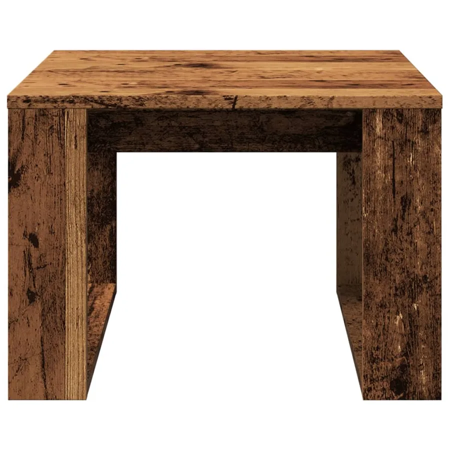 Table d'appoint vieux bois 50x50x35 cm bois d'ingénierie - 4