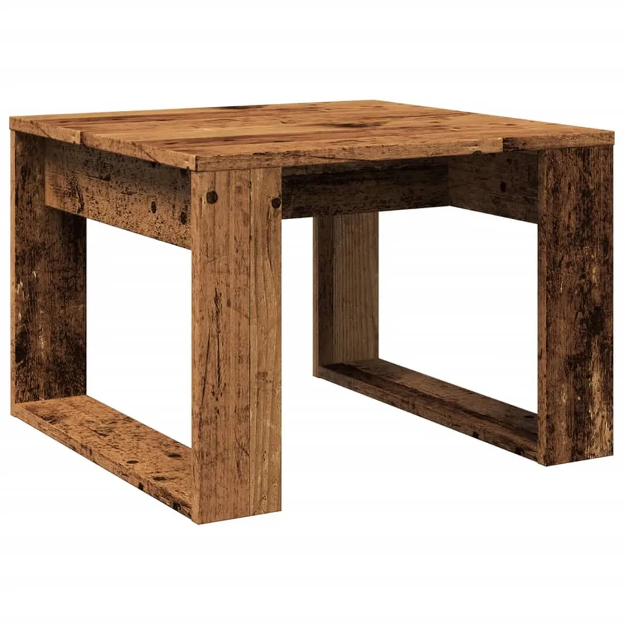 Table d'appoint vieux bois 50x50x35 cm bois d'ingénierie - 5