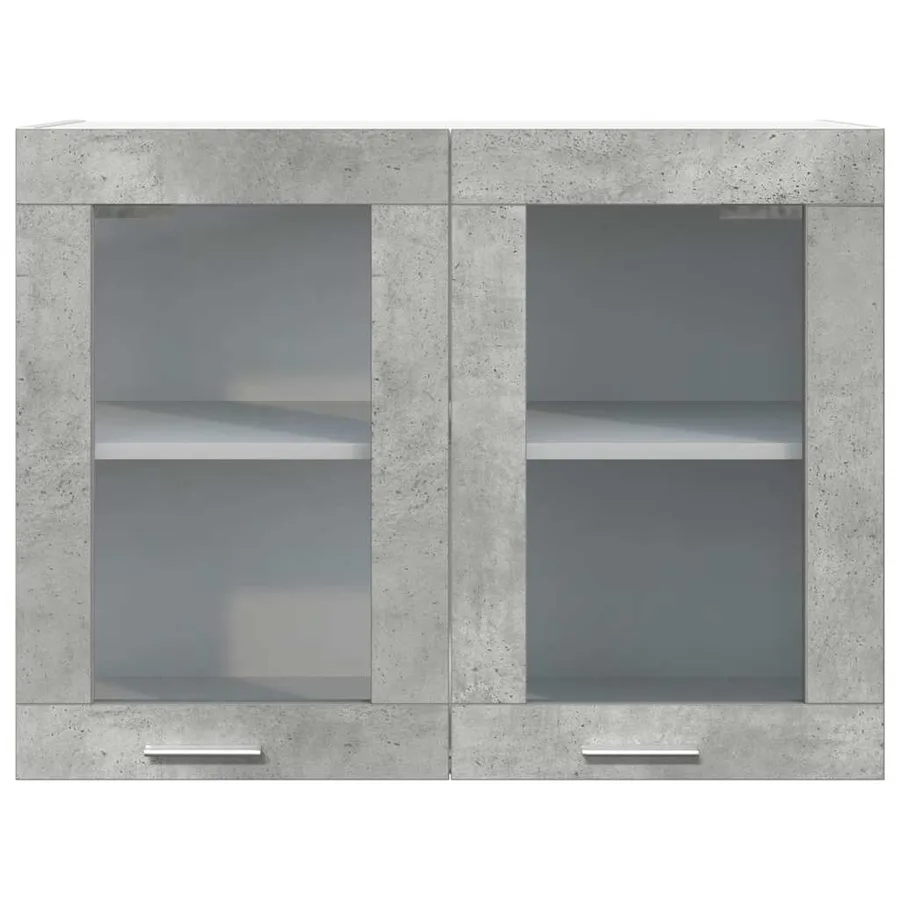 Vitrine suspendue "Lyon" Gris béton 80 x 31 x 60 cm - 4