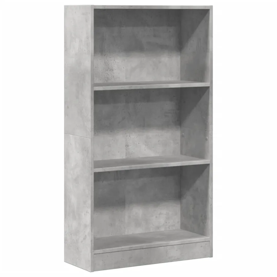 Bibliothèque gris béton 60x24x109 cm bois d'ingénierie - 2
