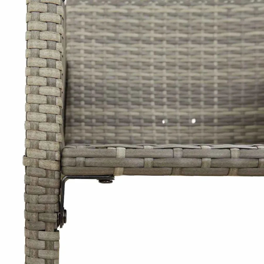 Ensemble de bar de jardin 5 pcs sans coussins gris poly rotin - 6