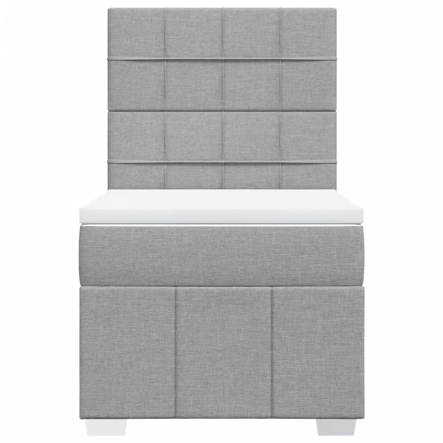 Sommier à lattes de lit avec matelas Gris clair 90x200 cm Tissu - 4