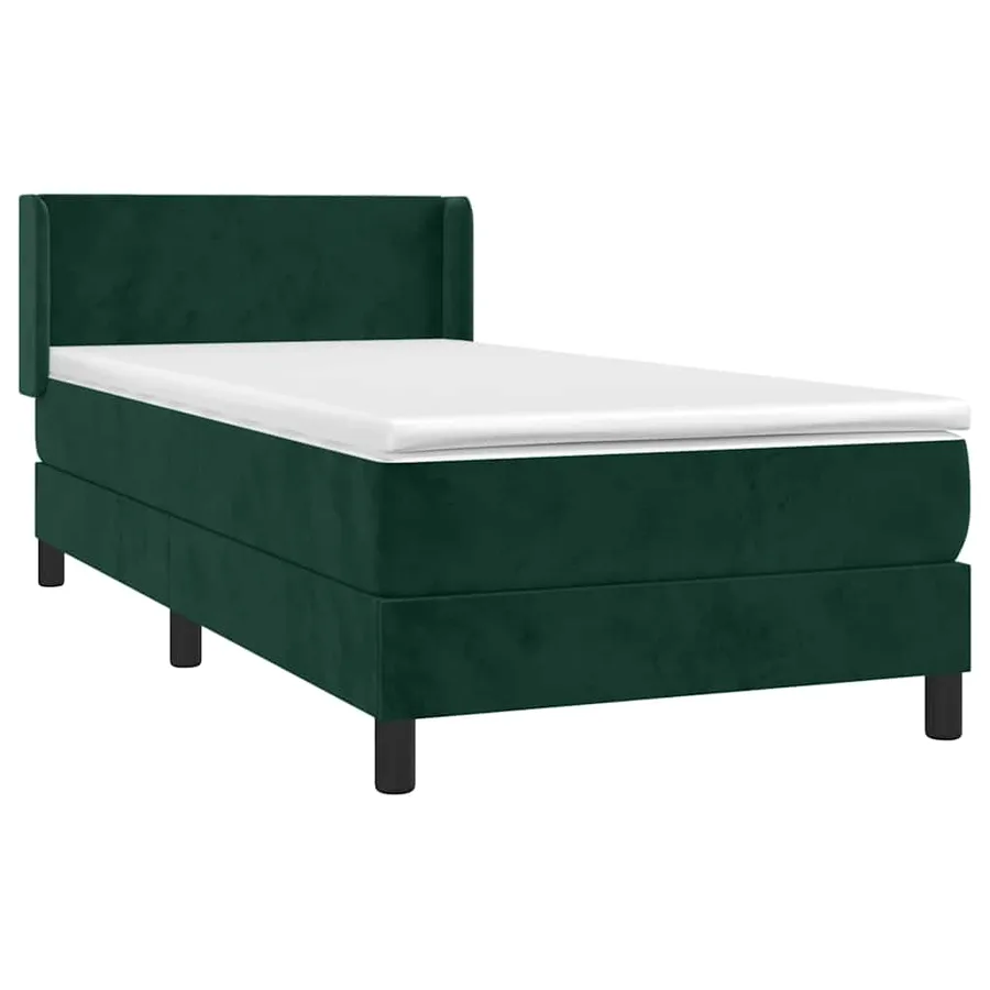 Sommier à lattes de lit avec matelas Vert foncé 90x190 cm - 3