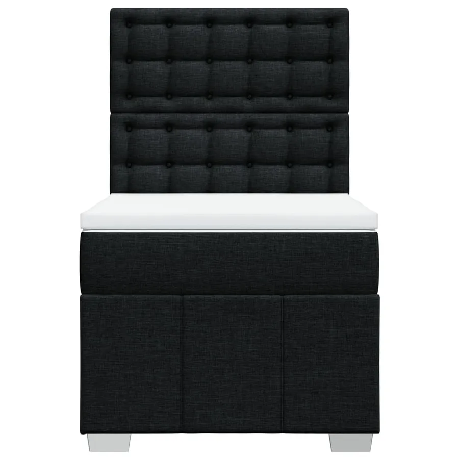 Sommier à lattes de lit et matelas Noir 80x200 cm Tissu - 4