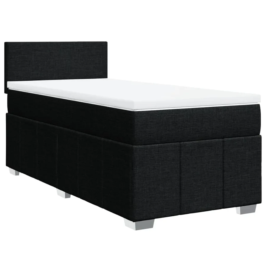 Sommier à lattes de lit et matelas Noir 80x200 cm Tissu - 2
