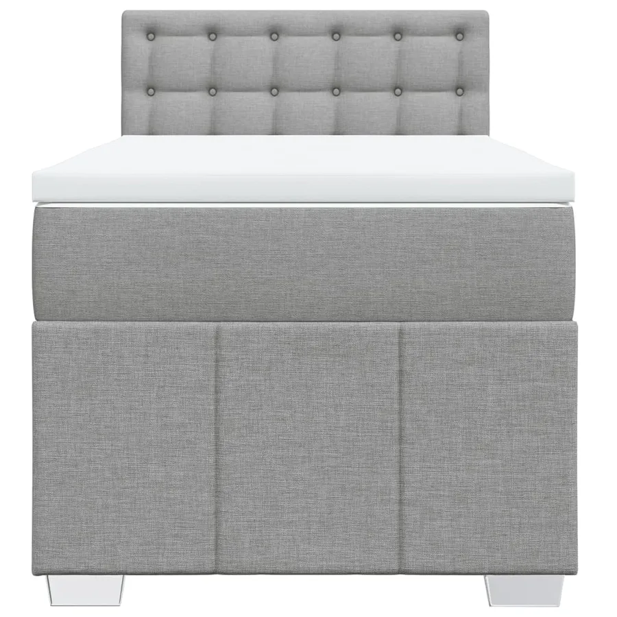 Sommier à lattes de lit avec matelas Gris clair 90x200 cm Tissu - 6