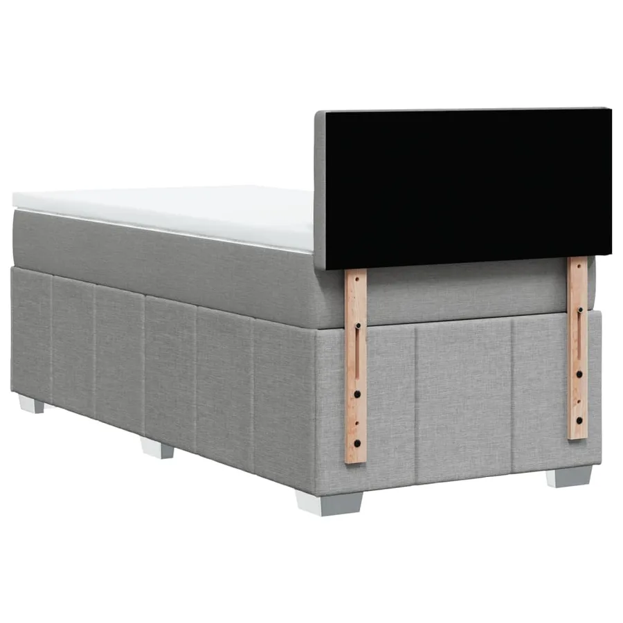 Sommier à lattes de lit avec matelas Gris clair 90x200 cm Tissu - 8