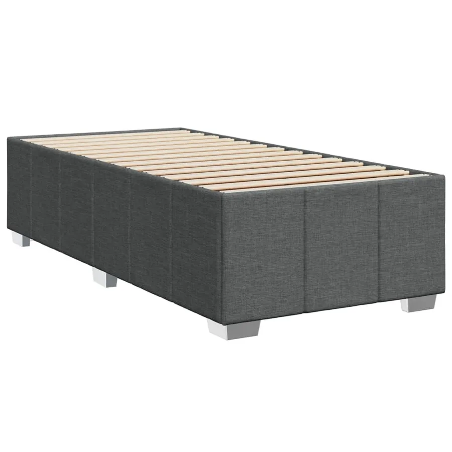 Sommier à lattes de lit avec matelas Gris foncé 90x200 cm Tissu - 9