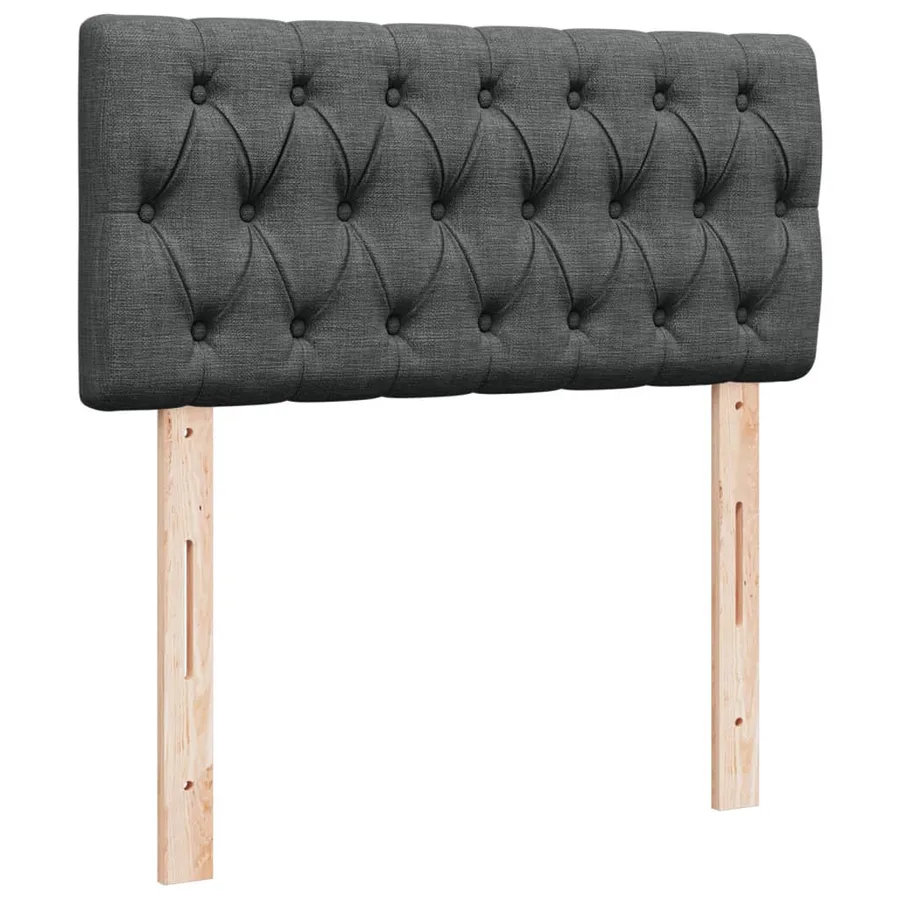 Sommier à lattes de lit avec matelas Gris foncé 90x200 cm Tissu - 12